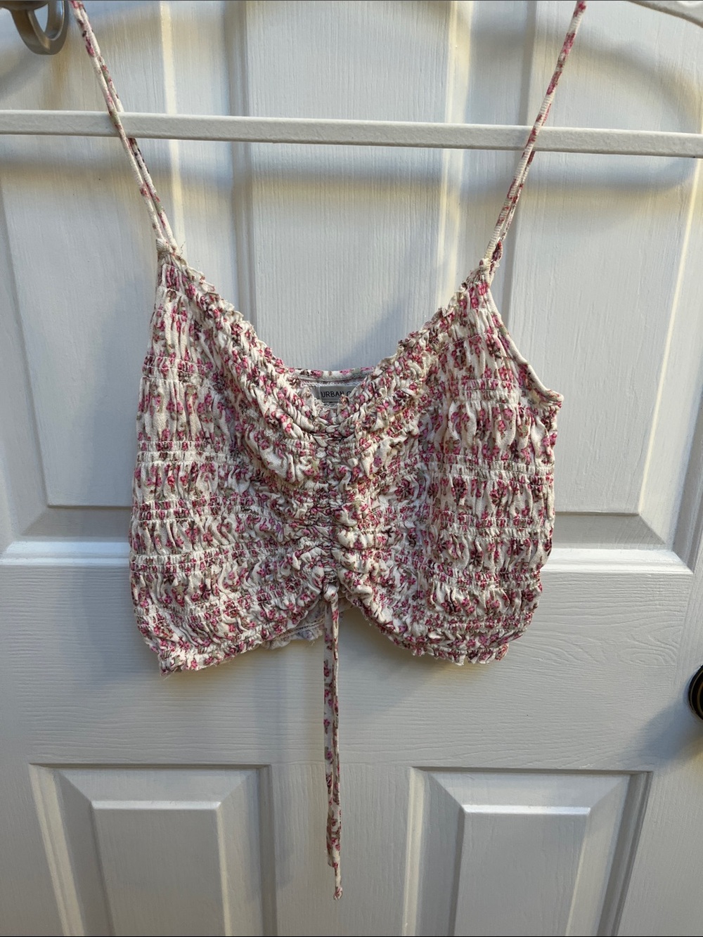 Urban Outfitters Floral Cinched Cropped Tank Top